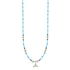 COLLANA SPIN.3MM BLU,AZZURO,CODA BALENA ZIRCONI BLU ARGENTO 925°/°°
