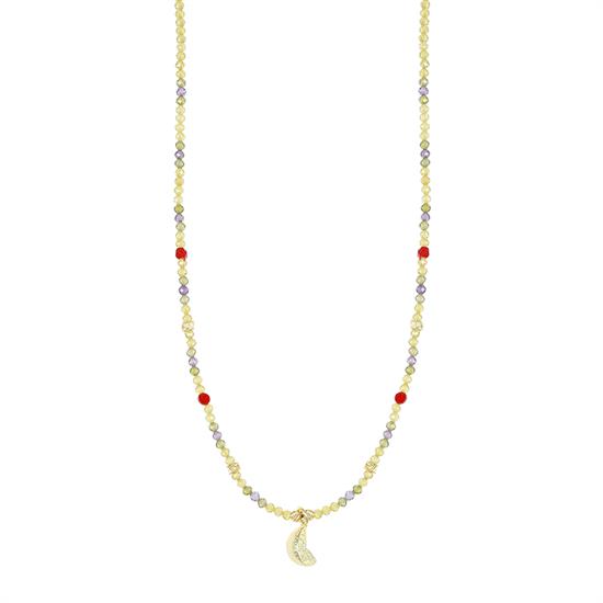 COLLANA SPIN.3MM LEMON,CORALLO,SPICCHIO LIMONE ZK ARGENTO 925°/°°