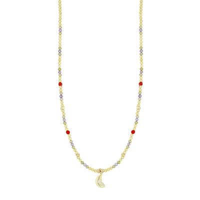 COLLANA SPIN.3MM LEMON,CORALLO,SPICCHIO LIMONE ZK ARGENTO 925°/°°