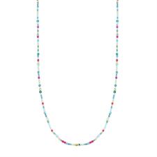 COLLANA SPINELLO COLOR 2MM E CUBOTTI PIETRA 2MM ARGENTO 925°/°°