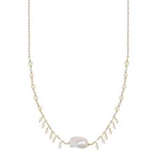 COLLANA PERLE DI FIUME E PERLA BAROCCA IN ARGENTO ARGENTO 925°/°°