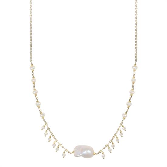 COLLANA PERLE DI FIUME E PERLA BAROCCA IN ARGENTO ARGENTO 925°/°°