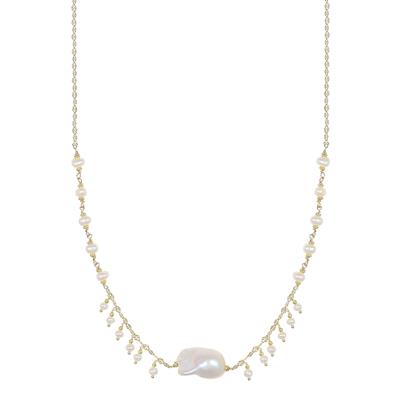 COLLANA PERLE DI FIUME E PERLA BAROCCA IN ARGENTO ARGENTO 925°/°°