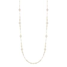 COLLANA PERLE DI FIUME E CATENA CUBO IN ARGENTO ARGENTO 925°/°°