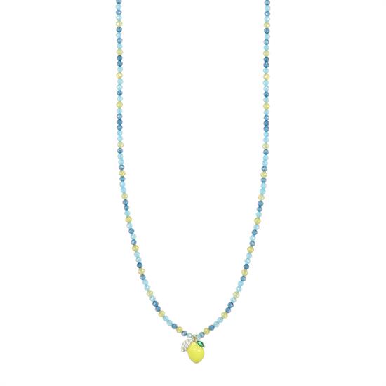 COLLANA SPINELLO MICRO CON LIMONE SMALTO ZK PASSANTE ARGENTO 925°/°°