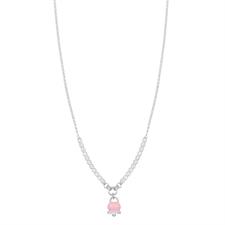 COLLANA CON CAMPANELLA SMALTO E CENTRALE ZIRCONATO ARGENTO 925°/°°