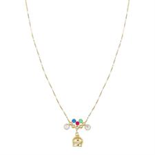 COLLANA CAMPANELLA CON VENEZIANA ZIRCONI PASSANTI ARGENTO 925°/°°