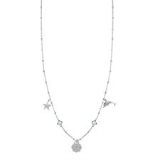 COLLANA CAPRI SOGGETTI MARINI E CAMPANELLA ARGENTO 925°/°°