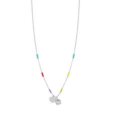 COLLANA CAPRI CAMPANELLA 1°MIS E CUORE BARRE SMALTI ARGENTO 925°/°°
