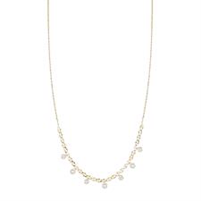 COLLANA CATENA RAGNO CON PERLINE E ZIRCONI IN ARGENTO 925°/°°