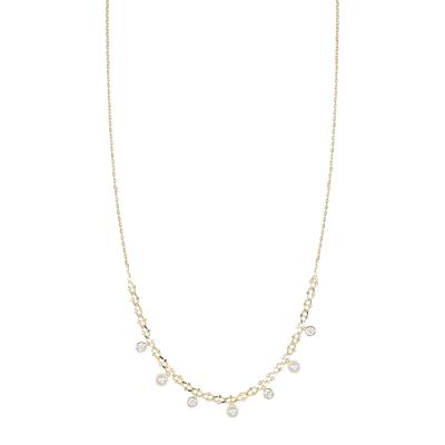 COLLANA CATENA RAGNO CON PERLINE E ZIRCONI IN ARGENTO 925°/°°