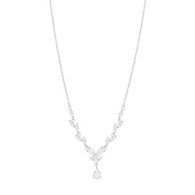 COLLANA Y FIORE ONDULATO ZIRCONATO IN ARGENTO 925°/°°