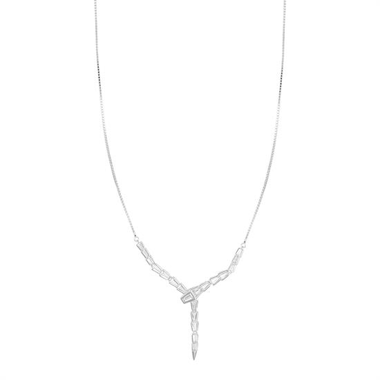 COLLANA SERPENTE SNODATO ZIRCONATO IN ARGENTO 925°/°°