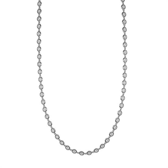 COLLANA MULTI TONDI CIPOLLINA 4MM ZIRCONATI IN ARGENTO 925°/°°