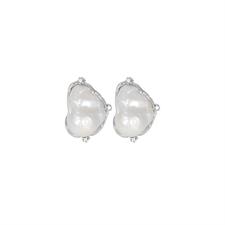 ORECCHINI PERLA BAROCCA ZIRCONI CERA PERSA 925°/°°