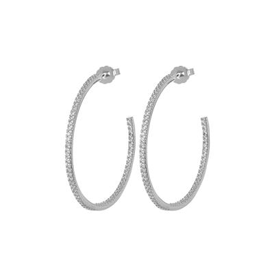 ORECCHINO CREOLA 35MM E ZIRCONI IN ARGENTO 925°/°°