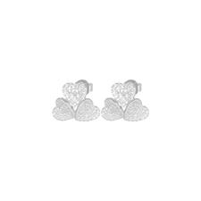 ORECCHINO TRIS DI CUORI ZIRCONATI IN ARGENTO 925°/°°