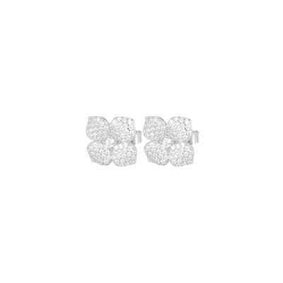 ORECCHINO FIORE ONDULATO ZIRCONATO IN ARGENTO 925°/°°
