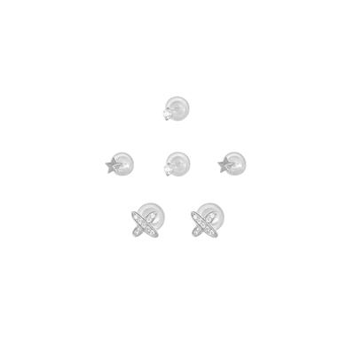 ORECCHINI SET STELLE E X ZIRCONATI IN ARGENTO 925°/°°