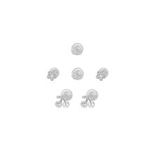 ORECCHINI SET FIORELLINI E CILIEGIE ZIRCONATI IN ARGENTO 925°/°°