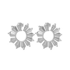 ORECCHINO SOLE CON RAGGI ZIRCONATI IN ARGENTO 925°/°°