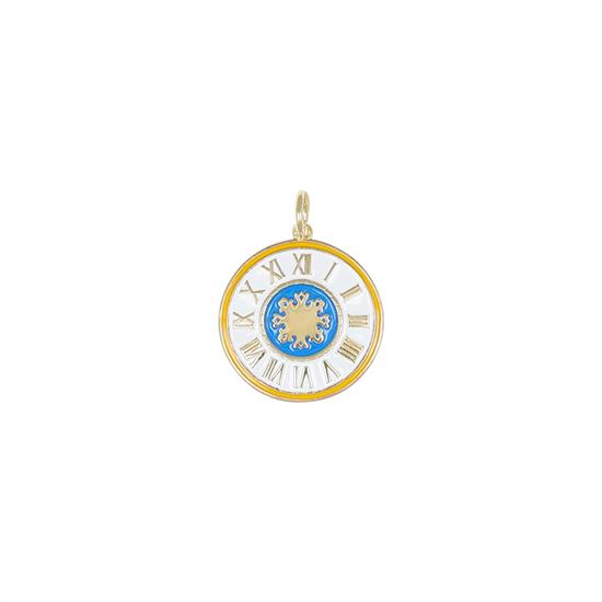 PENDENTE OROLOGIO CAMPANILE CAPRI SMALTATO IN ARGENTO 925°/°°