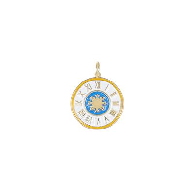 PENDENTE OROLOGIO CAMPANILE CAPRI SMALTATO IN ARGENTO 925°/°°