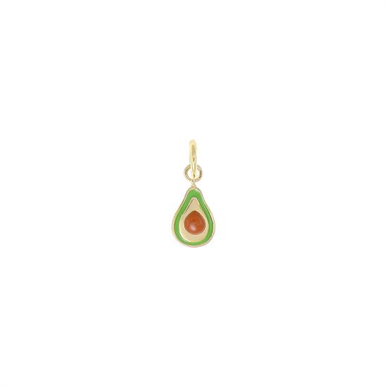 PENDENTE AVOCADO SMALTATO IN ARGENTO 925°/°°