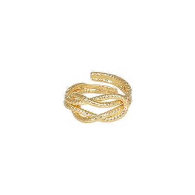 ANELLO NODO AGGANCIATO MARTELLATO IN ARGENTO 925°/°°