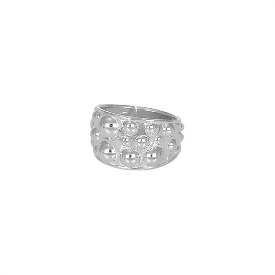 ANELLO FASCIA CON BOLLE MIX IN ARGENTO 925°/°°