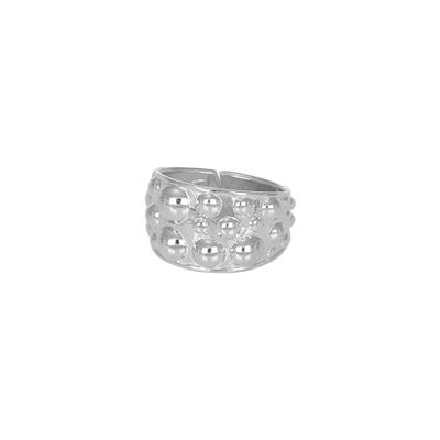 ANELLO FASCIA CON BOLLE MIX IN ARGENTO 925°/°°