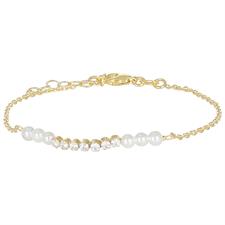 BRACCIALE CON TRE BLOCCHI DI PERLINE ZIRCONI IN ARGENTO 925°/°°