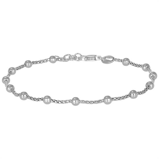 BRACCIALE CON PALLINO PASSANTI E VENZIANA IN ARGENTO 925°/°°