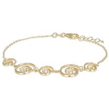 BRACCIALE CON RICCIOLI SCALATI E ZIRCONE IN ARGENTO 925°/°°