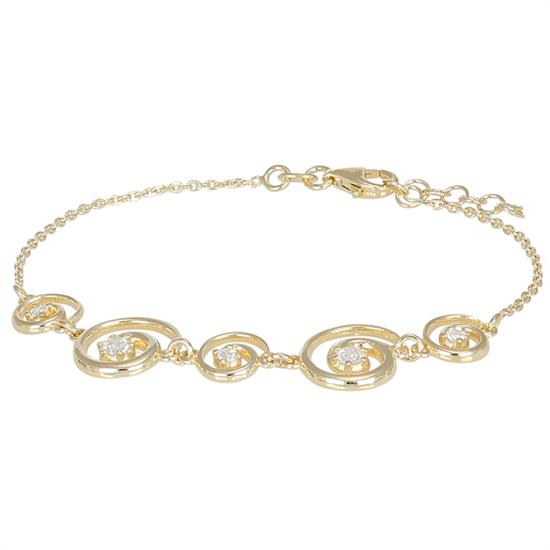 BRACCIALE CON RICCIOLI SCALATI E ZIRCONE IN ARGENTO 925°/°°