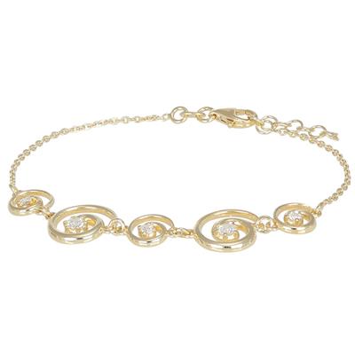 BRACCIALE CON RICCIOLI SCALATI E ZIRCONE IN ARGENTO 925°/°°