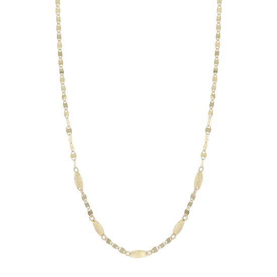 COLLANA CON OVALI ALTERNATI SATIN E LISCI IN ARGENTO 925°/°°