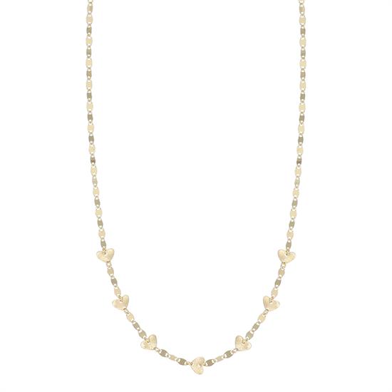 COLLANA CON CUORICINI ALTERNATI SATIN E LISCI IN ARGENTO 925°/°°