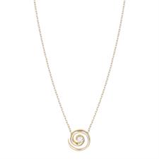 COLLANA CON RICCIOLO E ZIRCONE IN ARGENTO 925°/°°