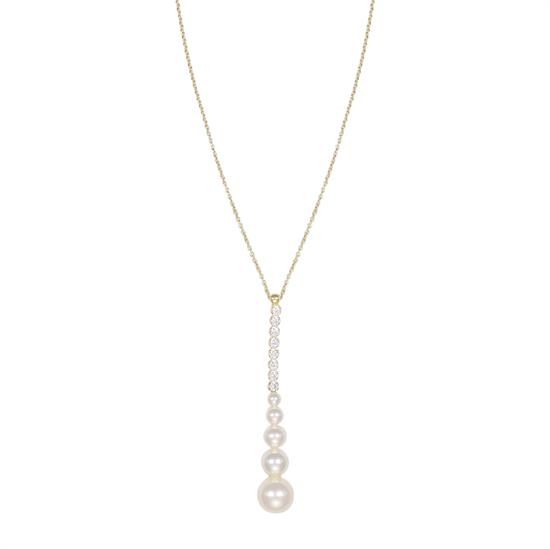 COLLANA PENDENTE TENNIS CON MOP SCALARI IN ARGENTO 925°/°°