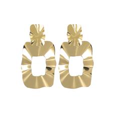 ORECCHINO PENDENTE RETTANGOLO ONDULATO IN ARGENTO 925°/°°