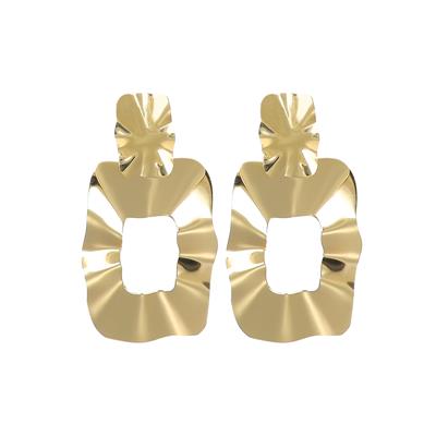 ORECCHINO PENDENTE RETTANGOLO ONDULATO IN ARGENTO 925°/°°