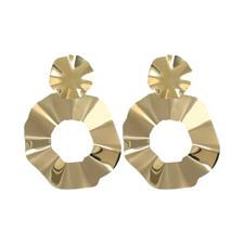 ORECCHINO PENDENTE ROTONDO ONDULATO IN ARGENTO 925°/°°