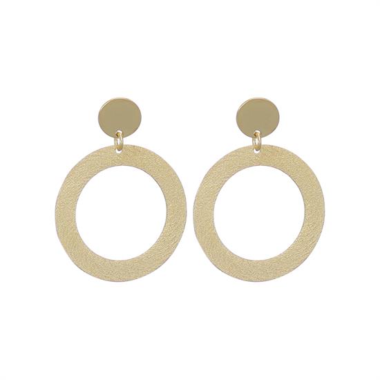 ORECCHINO PENDENTE TONDO LISCIO CON TONDO SATINATO ARGENTO 925°/°°