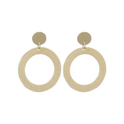 ORECCHINO PENDENTE TONDO LISCIO CON TONDO SATINATO ARGENTO 925°/°°