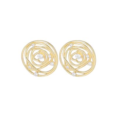 ORECCHINO LOBO TONDO MULTI FILO E ZIRCONI BIANCHI IN ARGENTO 925°/°°