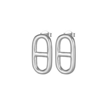 ORECCHINO ELETTRO.MAGLIA OVALE LOBO 23MM IN ARGENTO 925°/°°