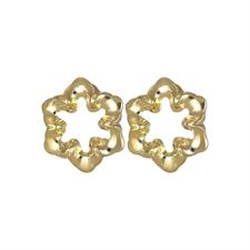 ORECCHINO LOBO FIORE ONDULATO CON CENTRO VUOTO IN ARGENTO 925°/°°