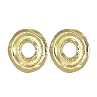 ORECCHINO LOBO TONDO BIG LAVORATO CENTRO VUOTO ARGENTO 925°/°°