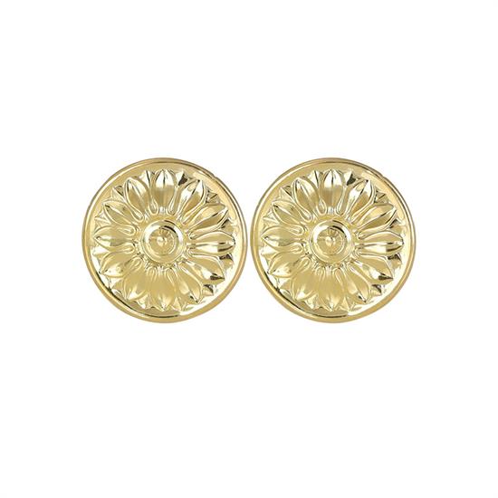 ORECCHINO LOBO TONDO LASTRA GIRASOLE IN ARGENTO 925°/°°